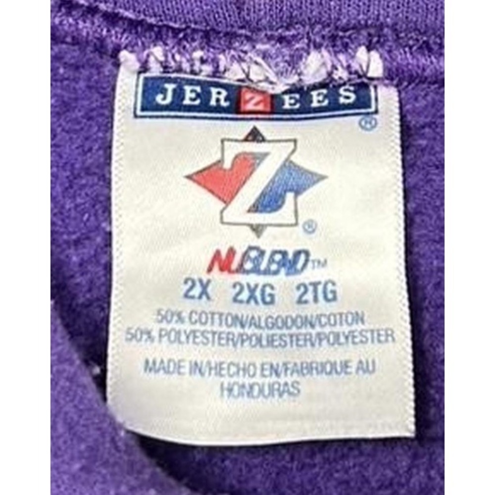 Vintage Jerzees King College Hoodie Purple 2XL Collegiate School Sweatshirt - Picture 3 of 6